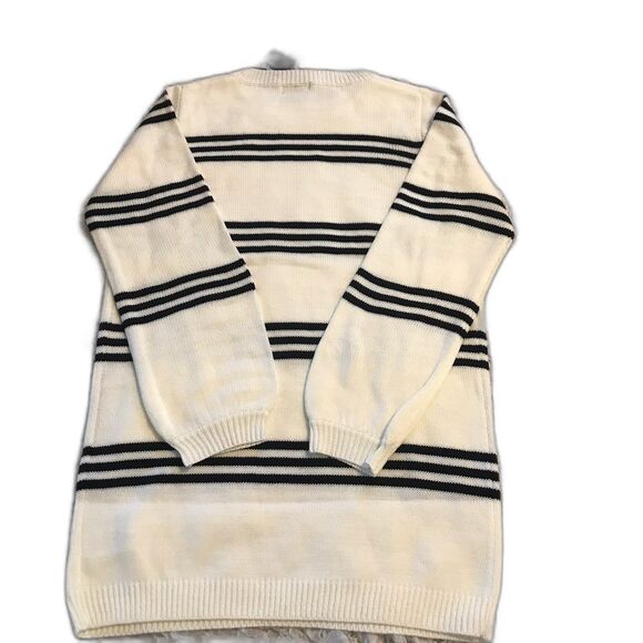 Blue B Sweater black stripe long sleeve crew neck knit size M/L  academia - Picture 2 of 8